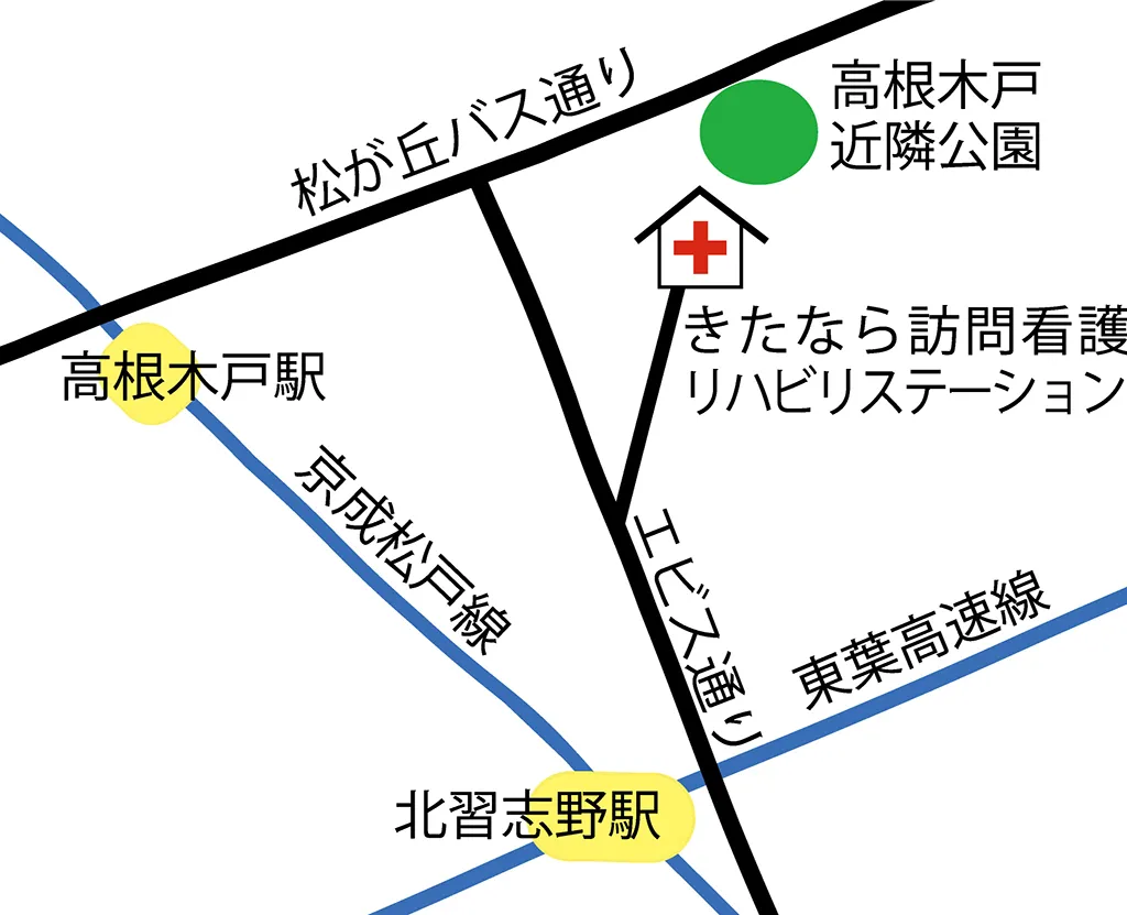 きたなら訪問看護リハビリステーションアクセスMAP